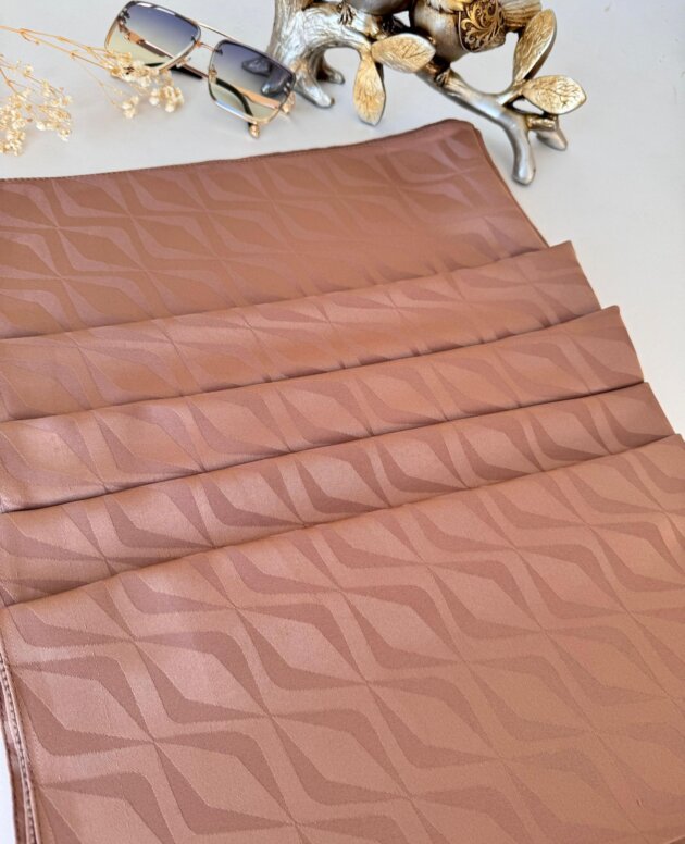 Lilya Pamuk Jakar Şal 614457 - Çikolata