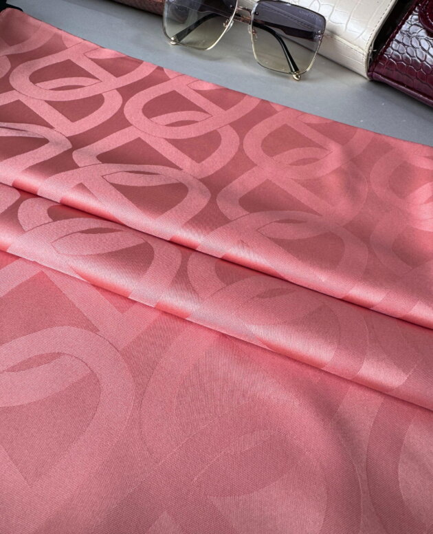 Zincir Desen İpeksi Jakar Şal 45101 - Pamuk Şekeri