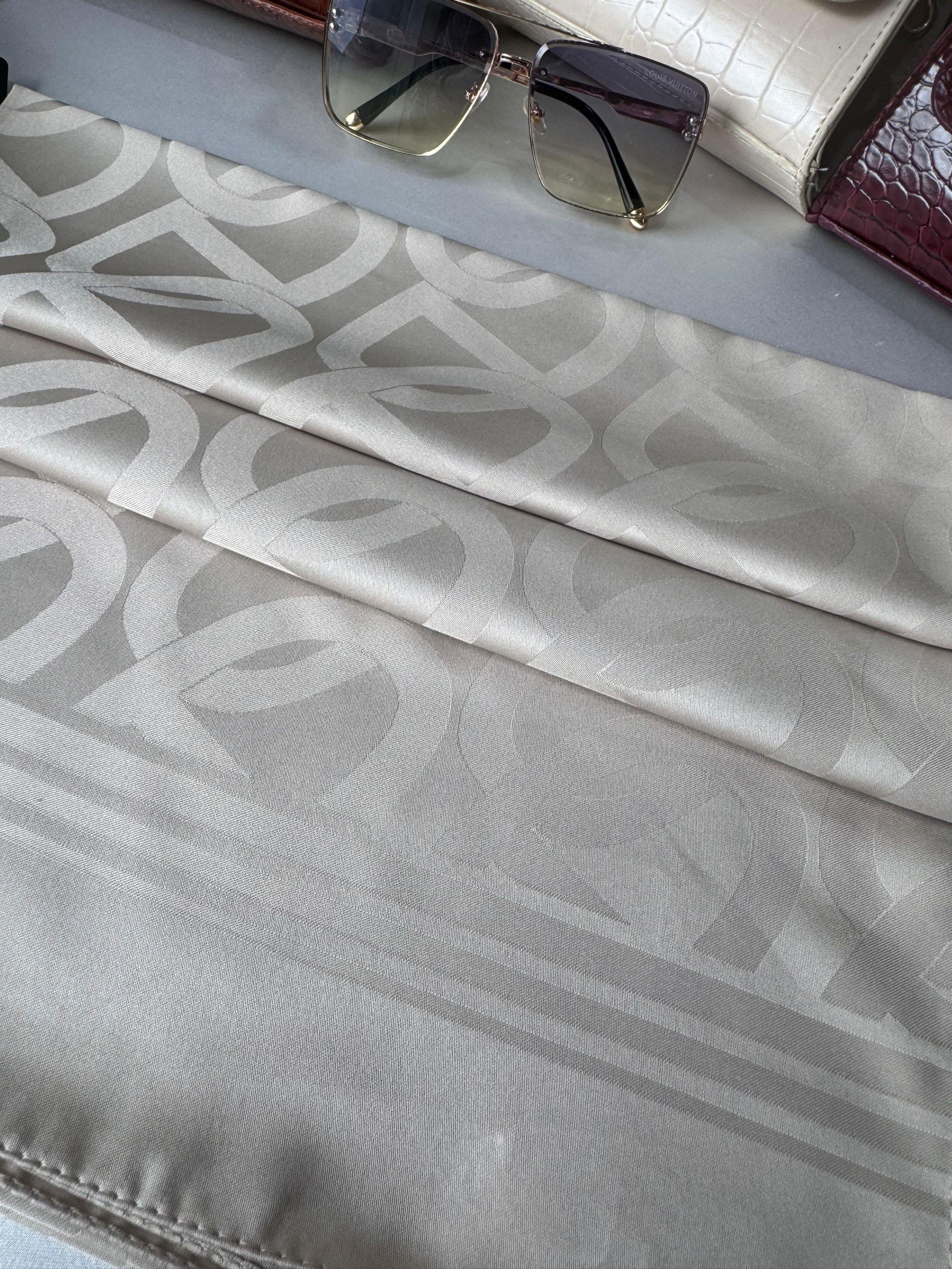 Zincir Desen İpeksi Jakar Şal 45101 - Gri