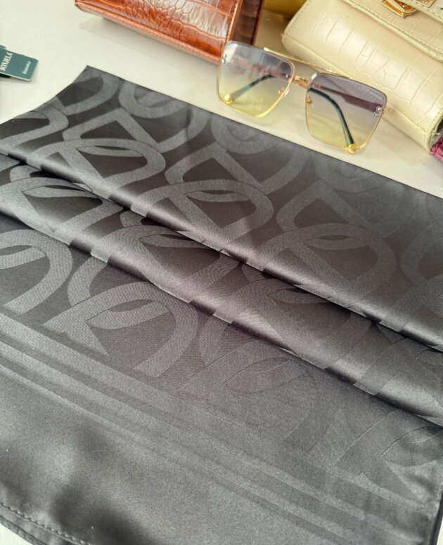 Zincir Desen İpeksi Jakar Şal 45101 - Siyah