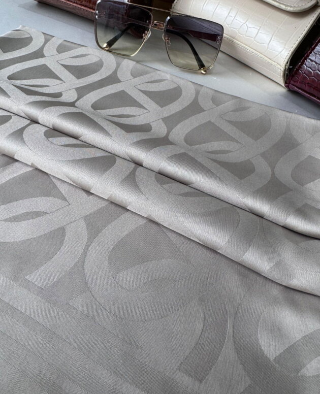 Zincir Desen İpeksi Jakar Şal 45101 - Füme