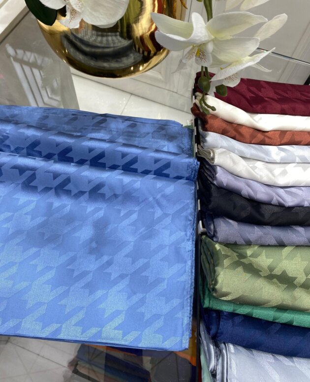 Kazayağı Desen Jakar Şal - İndigo