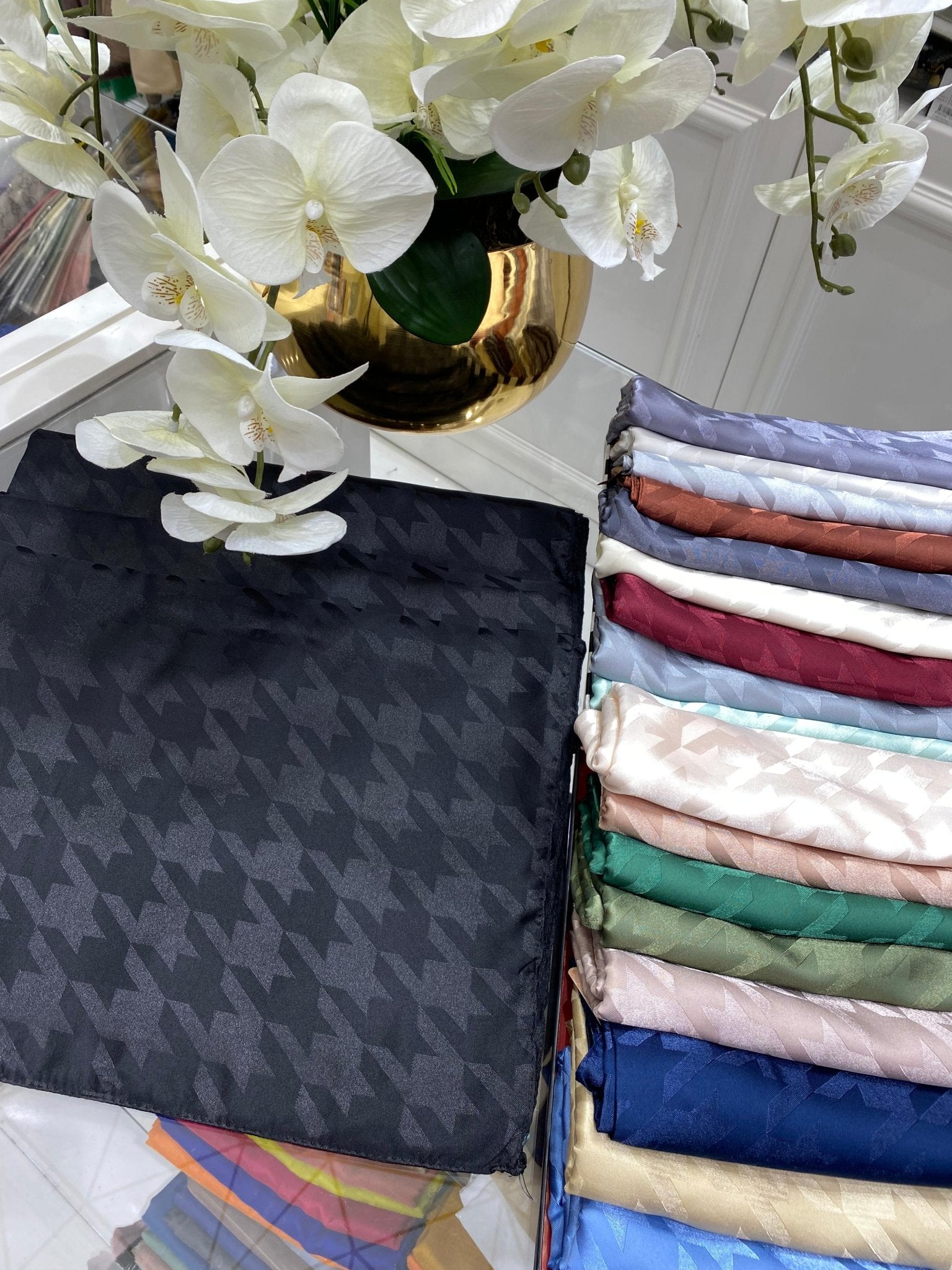 Kazayağı Desen Jakar Şal - Siyah