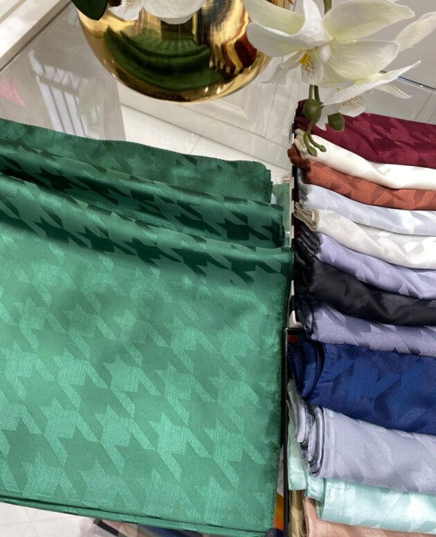 Kazayağı Desen Jakar Şal - Zümrüt