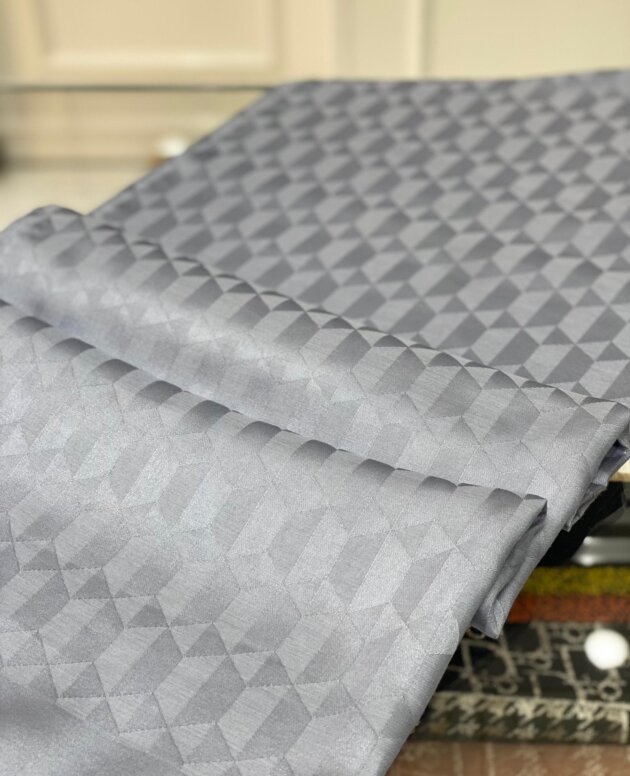 Qoza Desen İpeksi Jakar Şal - Gri