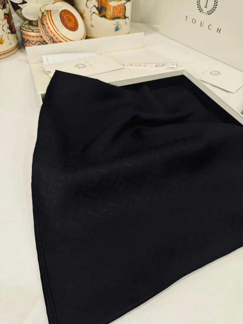 New Desen Pamuk Jakar İpek Şal - 19450 - Siyah