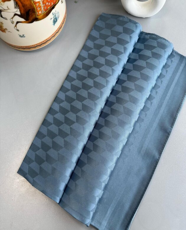 Qoza Desen İpeksi Jakar Şal - Turkuaz