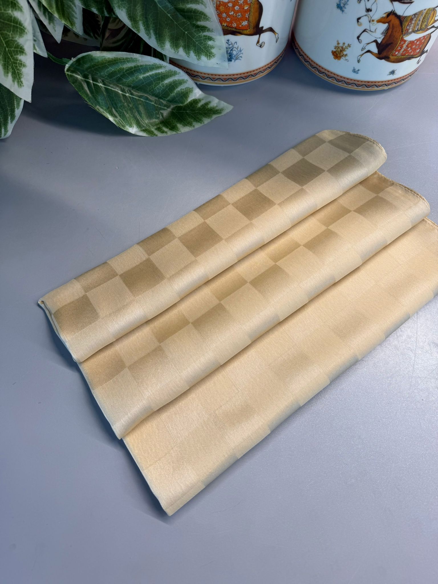 Dama Desen Jakar Şal -Vanilya