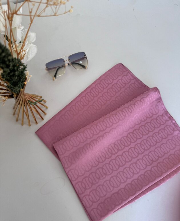 Ajda Desen Pamuk Jakar Şal - Pudra